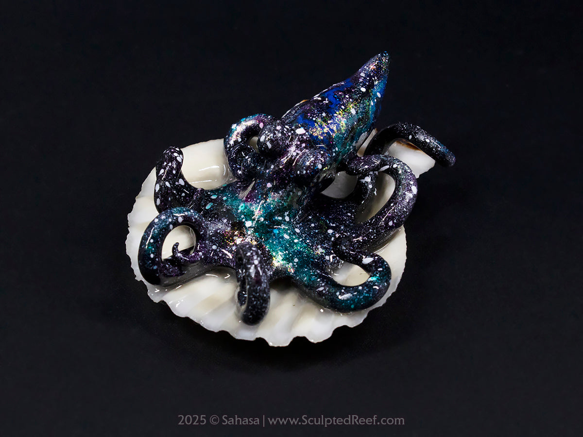 KHARI - Shelltopus (Medium) - OOAK Nebula Themed Octopus Sculpture