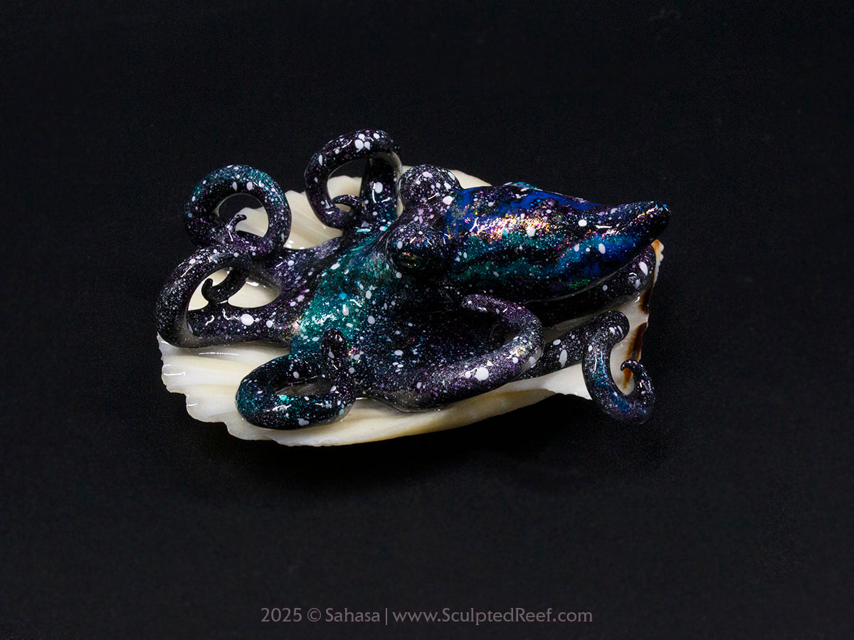 KHARI - Shelltopus (Medium) - OOAK Nebula Themed Octopus Sculpture