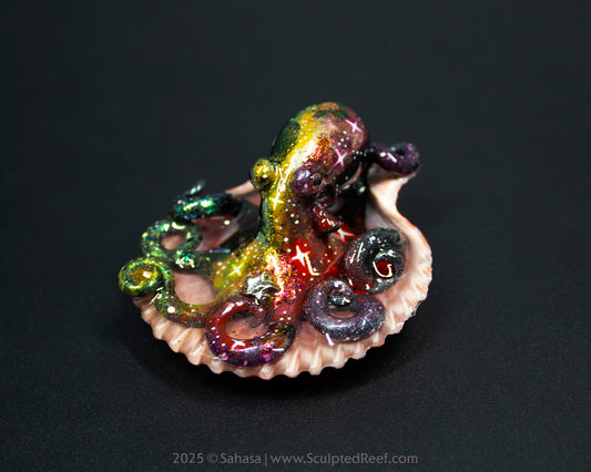 PHAEDRA - Shelltopus (Medium) - OOAK Nebula Themed Octopus Sculpture