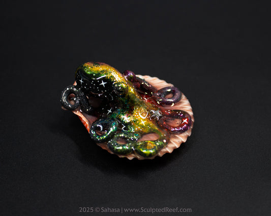 PHAEDRA - Shelltopus (Medium) - OOAK Nebula Themed Octopus Sculpture