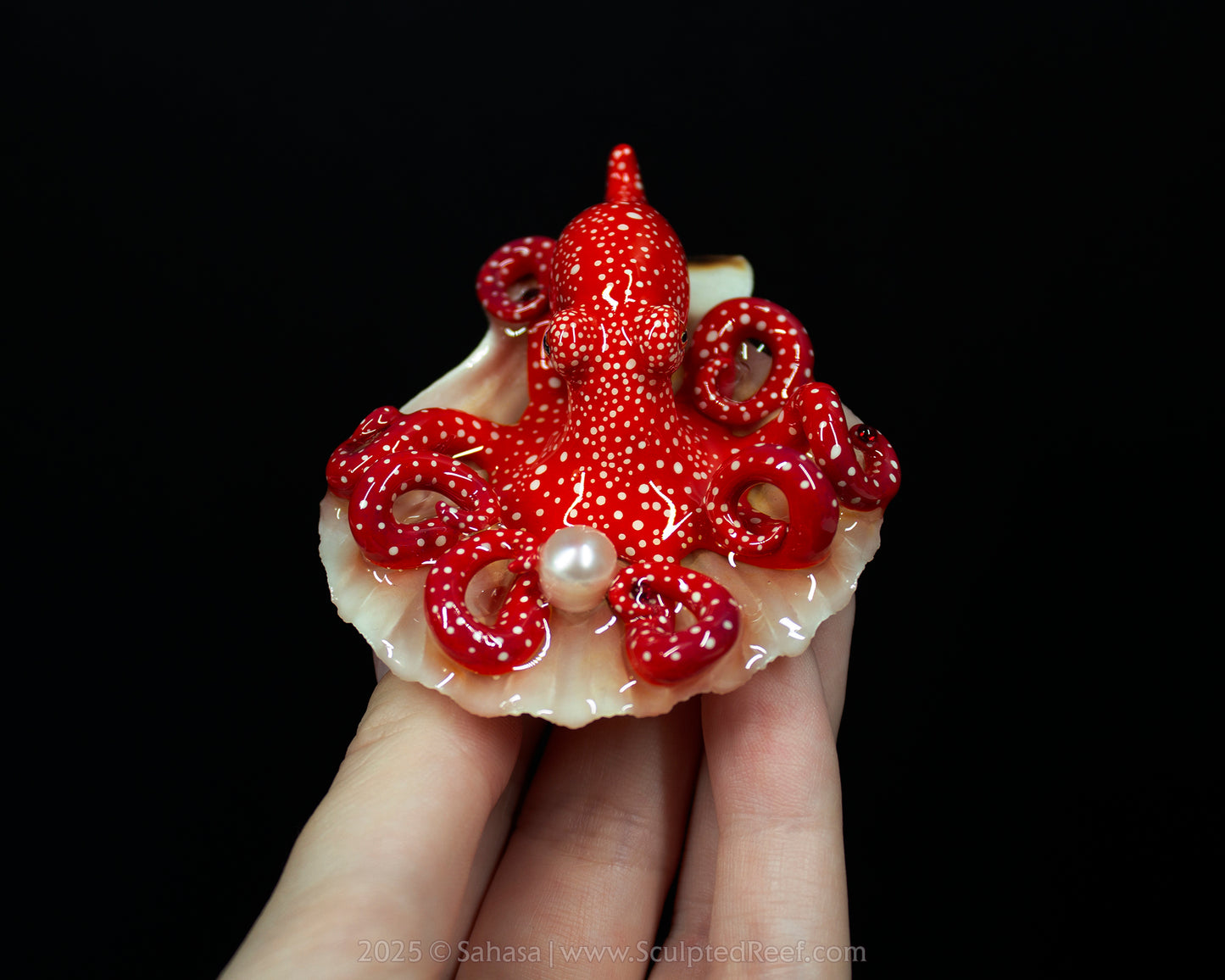 APRIL - Shelltopus (Medium) - OOAK Starry Night Octopus Sculpture