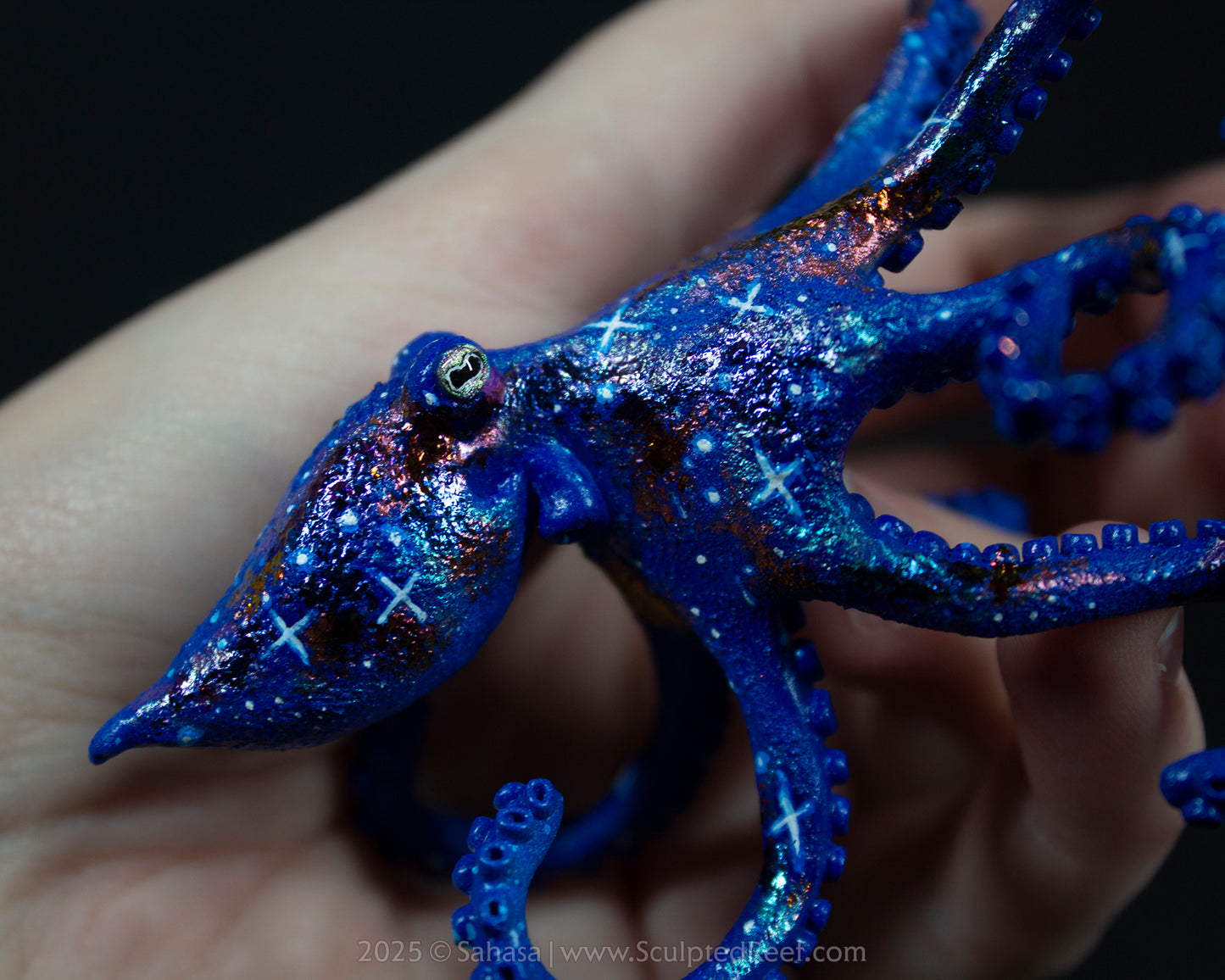 IRIS - 90 x 80 x 55mm - OOAK Nebula Octopus Sculpture