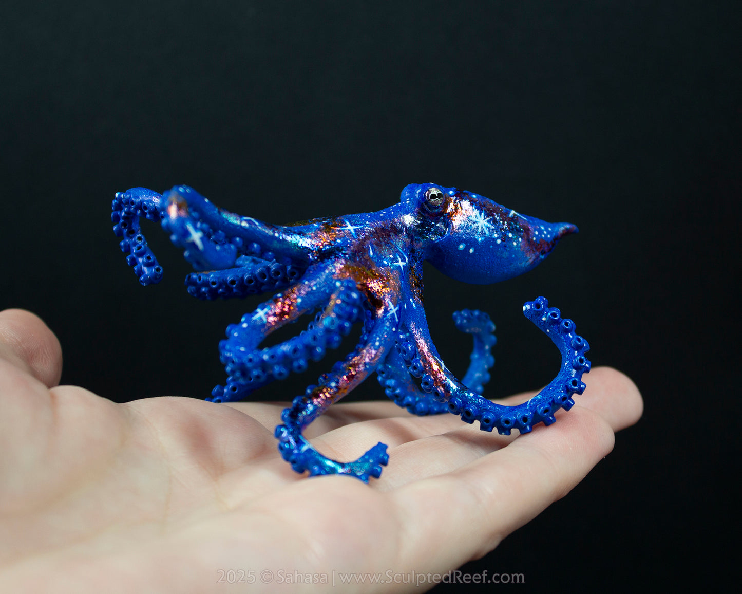 IRIS - 90 x 80 x 55mm - OOAK Nebula Octopus Sculpture