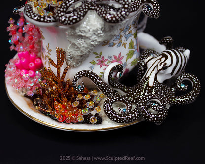 No.6 "Octopus Garden VI" - Sculpted Reef Series - Larger Pacific Striped Octopus Sculpture - Presale