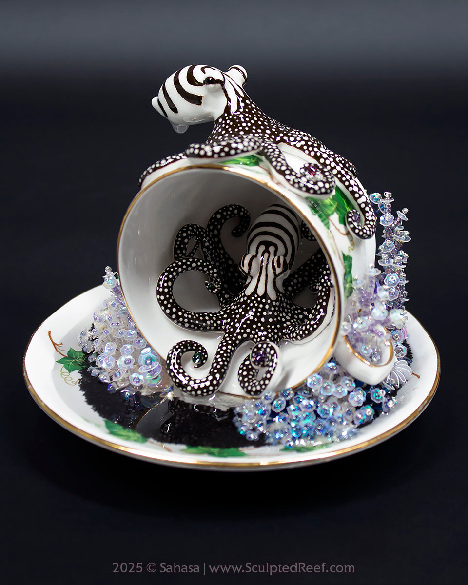 No.7 "Octopus Garden VII" - Sculpted Reef Series - Larger Pacific Striped Octopus Sculpture - Presale