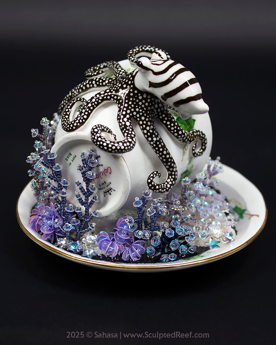 No.7 "Octopus Garden VII" - Sculpted Reef Series - Larger Pacific Striped Octopus Sculpture - Presale