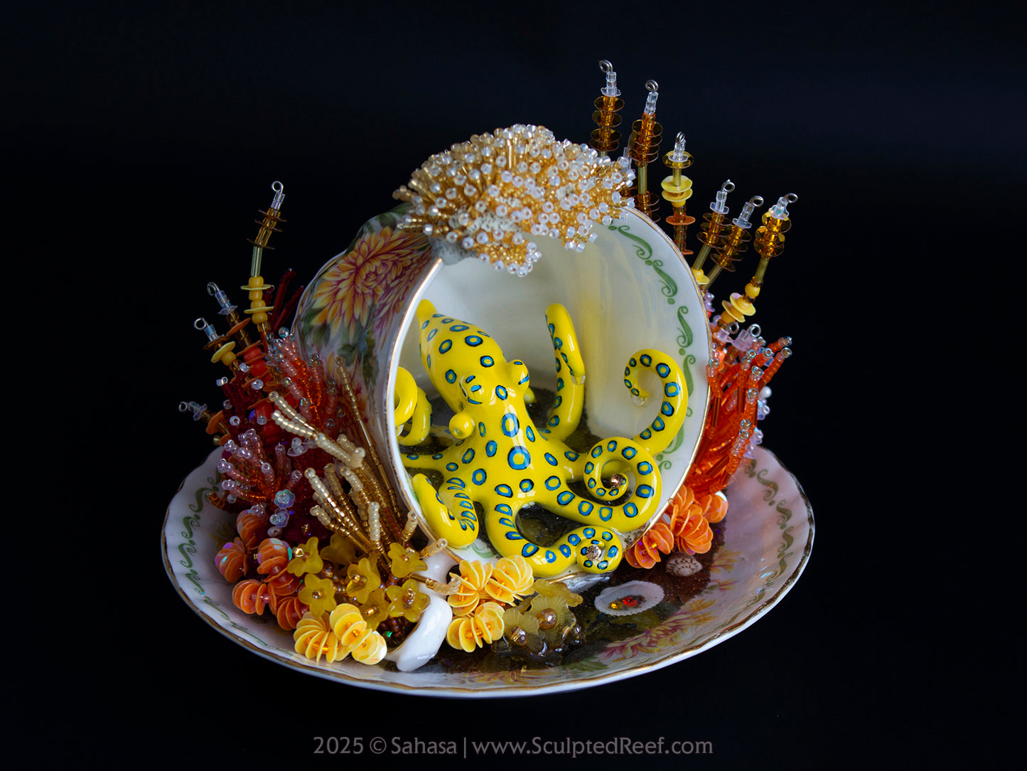 No.8 "Octopus Garden VIII" - Sculpted Reef Series - Blue Ringed Octopus Sculpture