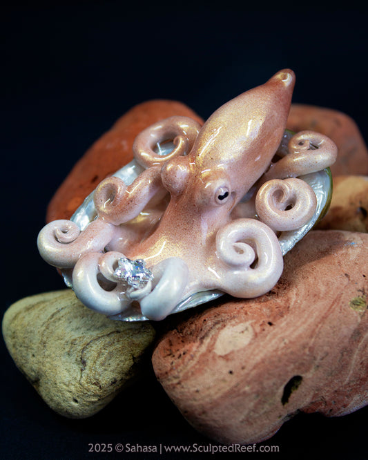 SILAS - Shelltopus (Baby) - OOAK Star Guardian Octopus Sculpture