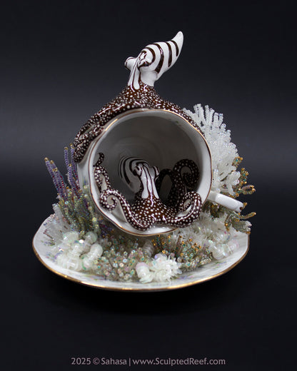 No.10 "Coral Garden" Sculpted Reef Series - Larger Pacific Striped Octopus Sculpture