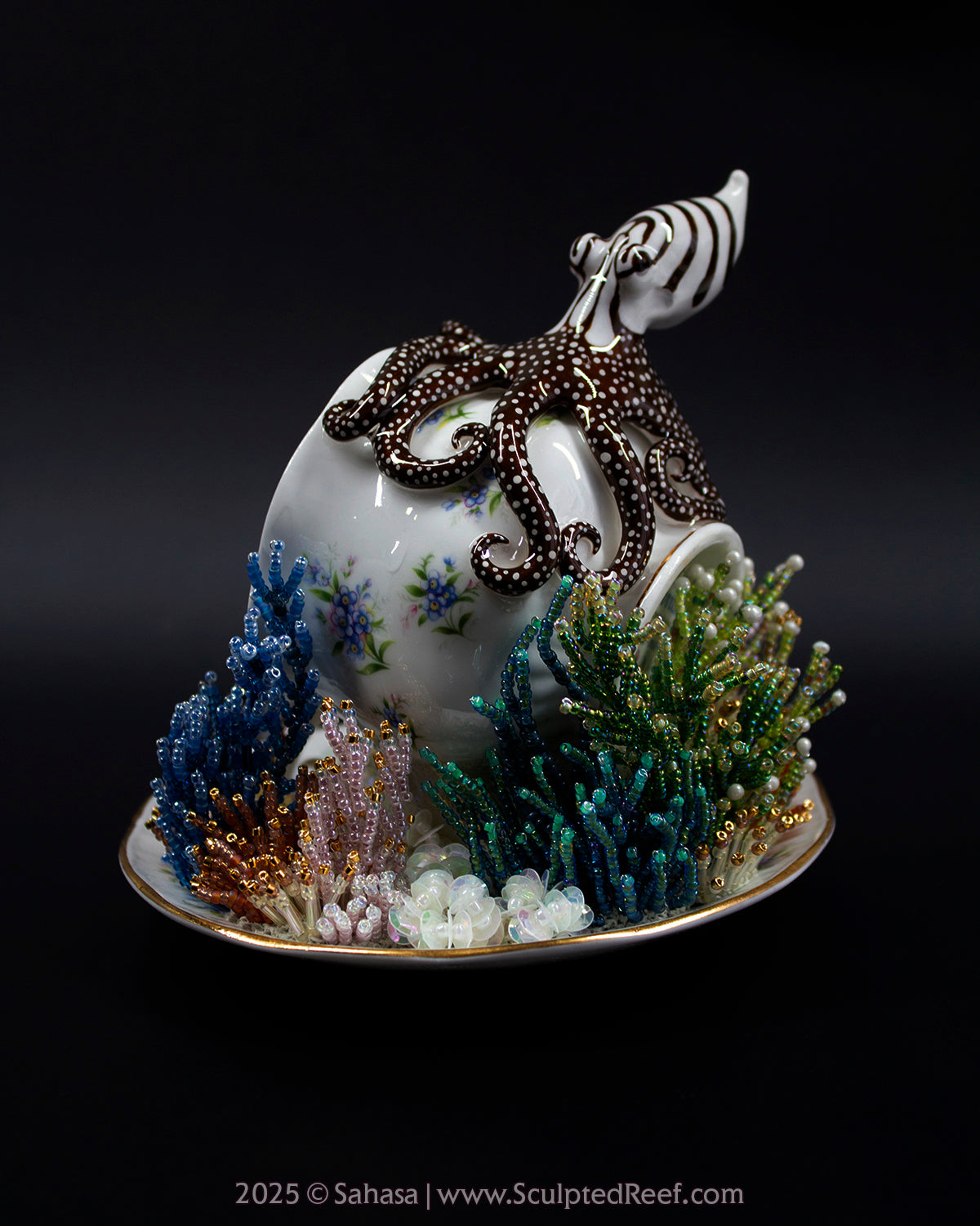 No.11 "Octopus Garden IX" Sculpted Reef Series - Larger Pacific Striped Octopus Sculpture