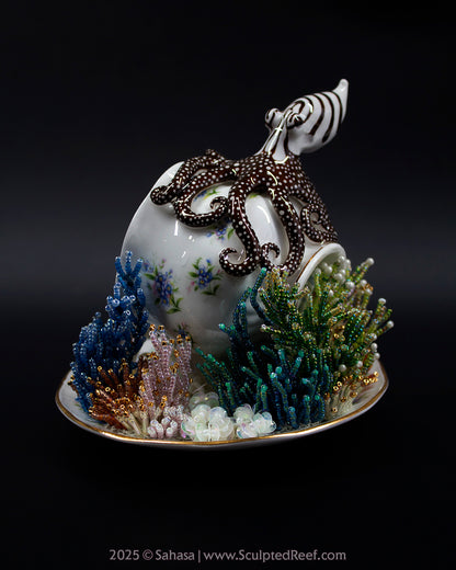 No.11 "Octopus Garden IX" Sculpted Reef Series - Larger Pacific Striped Octopus Sculpture