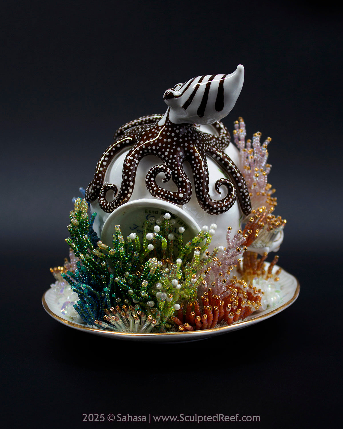 No.11 "Octopus Garden IX" Sculpted Reef Series - Larger Pacific Striped Octopus Sculpture
