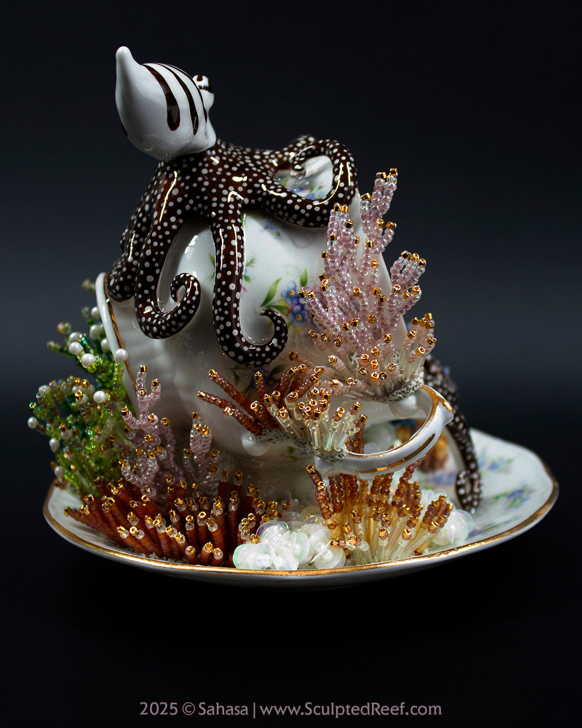 No.11 "Octopus Garden IX" Sculpted Reef Series - Larger Pacific Striped Octopus Sculpture