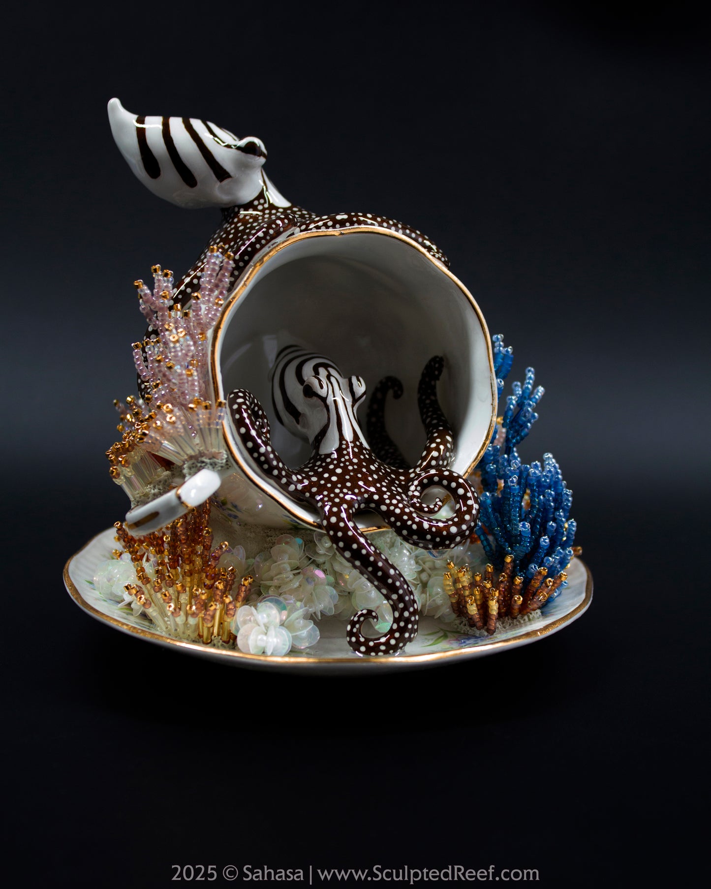 No.11 "Octopus Garden IX" Sculpted Reef Series - Larger Pacific Striped Octopus Sculpture