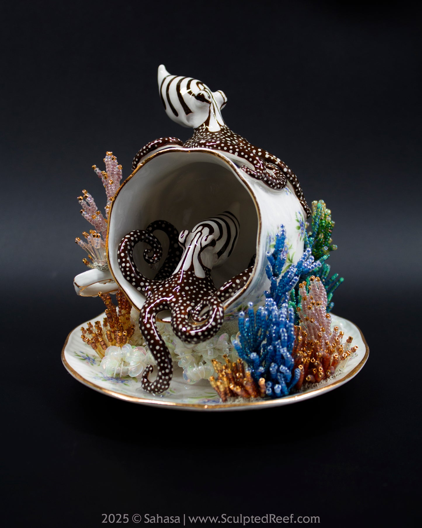 No.11 "Octopus Garden IX" Sculpted Reef Series - Larger Pacific Striped Octopus Sculpture