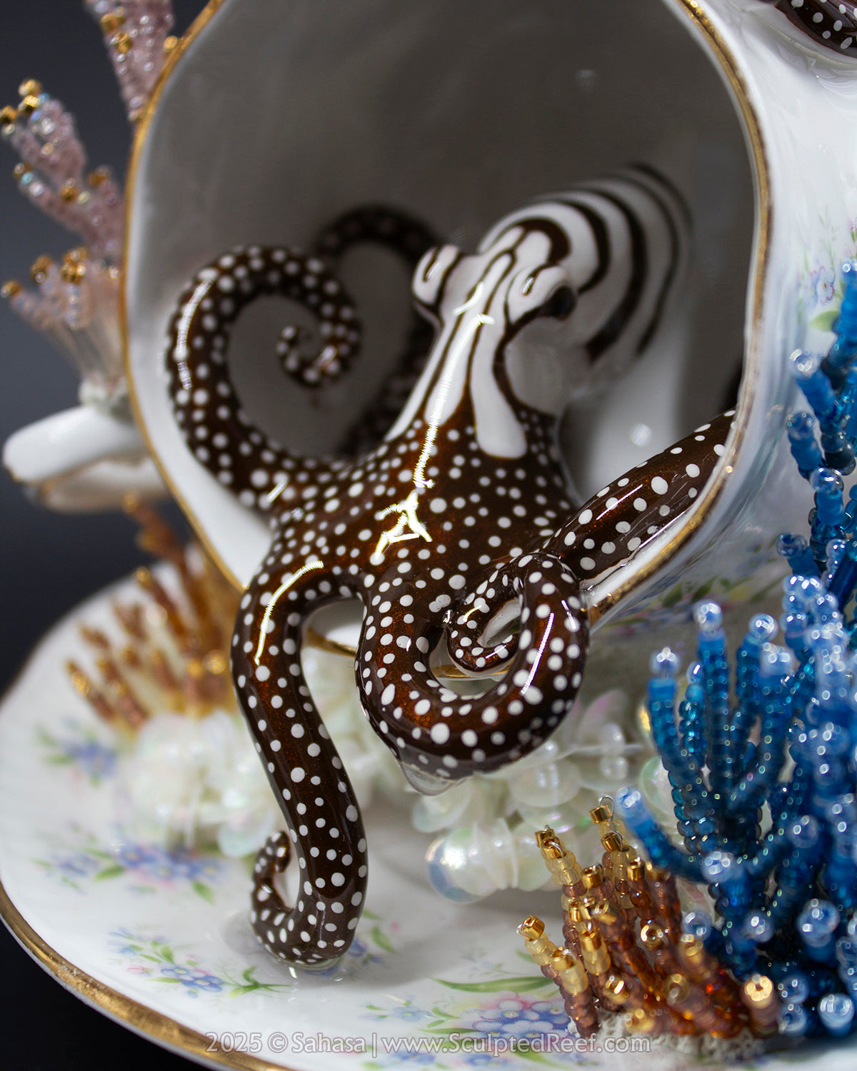 No.11 "Octopus Garden IX" Sculpted Reef Series - Larger Pacific Striped Octopus Sculpture