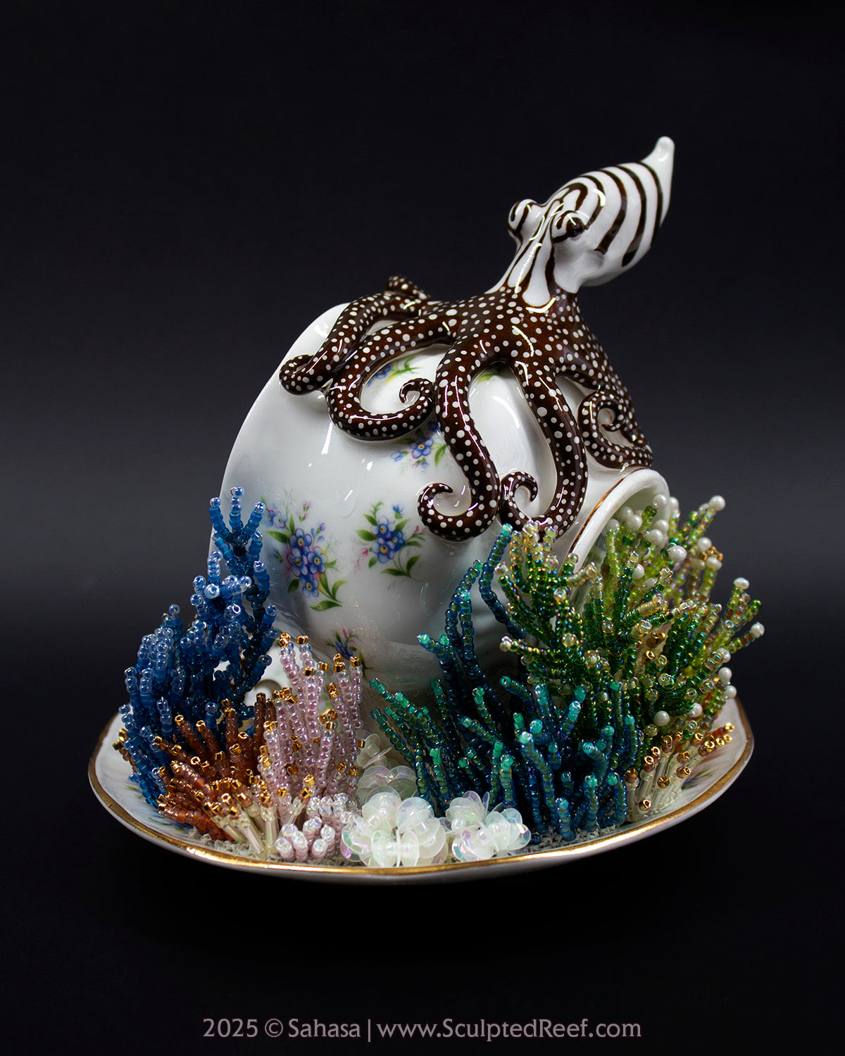 No.11 "Octopus Garden IX" Sculpted Reef Series - Larger Pacific Striped Octopus Sculpture