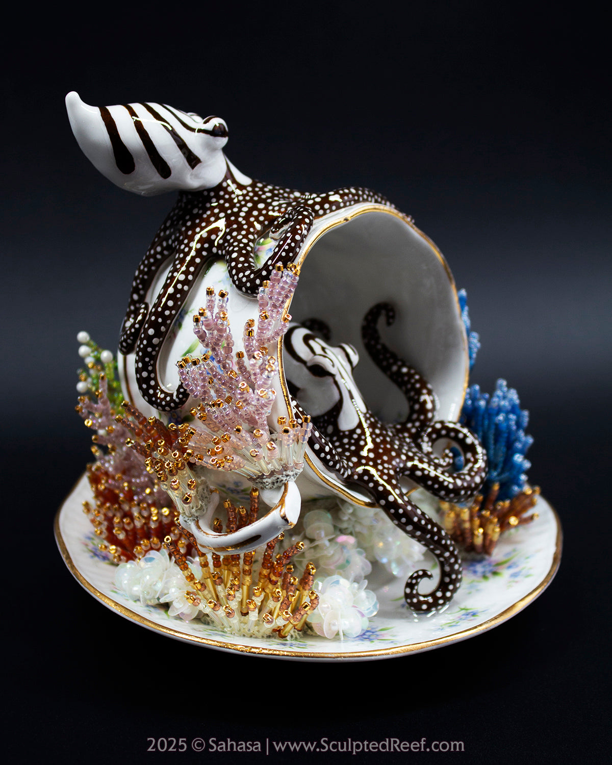No.11 "Octopus Garden IX" Sculpted Reef Series - Larger Pacific Striped Octopus Sculpture