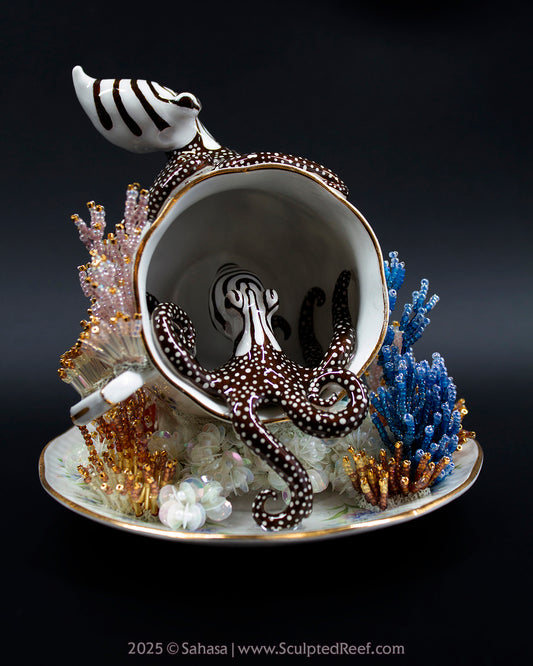 No.11 "Octopus Garden IX" Sculpted Reef Series - Larger Pacific Striped Octopus Sculpture