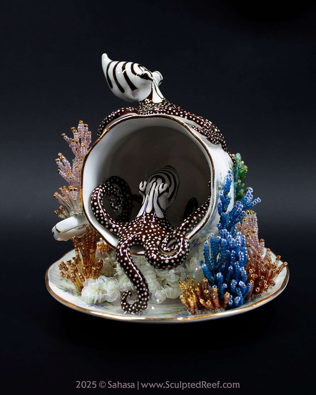 No.11 "Octopus Garden IX" Sculpted Reef Series - Larger Pacific Striped Octopus Sculpture