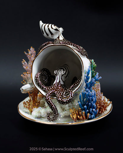 No.11 "Octopus Garden IX" Sculpted Reef Series - Larger Pacific Striped Octopus Sculpture
