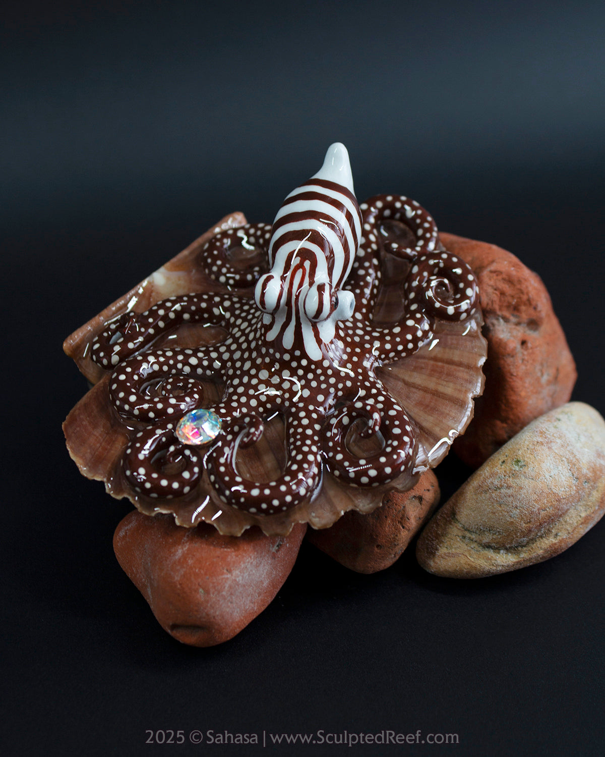 CALLAHAN - Shelltopus - OOAK Larger Pacific Striped Octopus Sculpture
