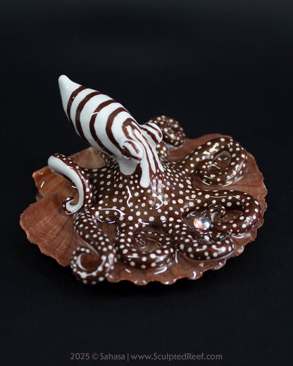 ZEPHYR - Shelltopus - OOAK Larger Pacific Striped Octopus Sculpture
