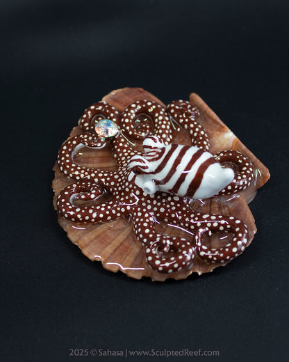 CALLAHAN - Shelltopus - OOAK Larger Pacific Striped Octopus Sculpture