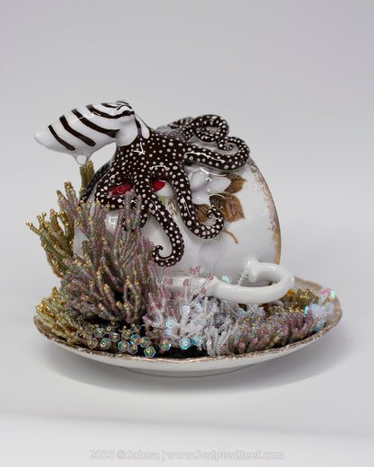 No.14 "Coral Garden III" Sculpted Reef Series - Larger Pacific Striped Octopus Sculpture