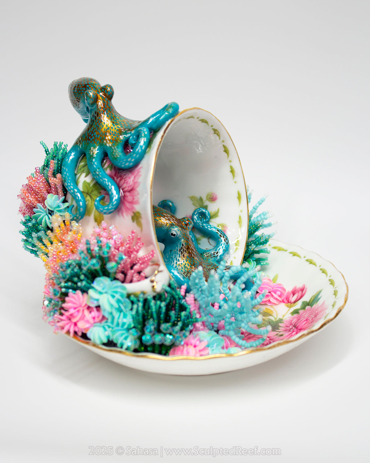No.12 "Reef Dreams VI" Sculpted Reef Series - Caribbean Reef Octopus Sculpture