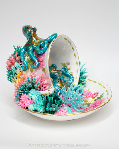 No.12 "Reef Dreams VI" Sculpted Reef Series - Caribbean Reef Octopus Sculpture