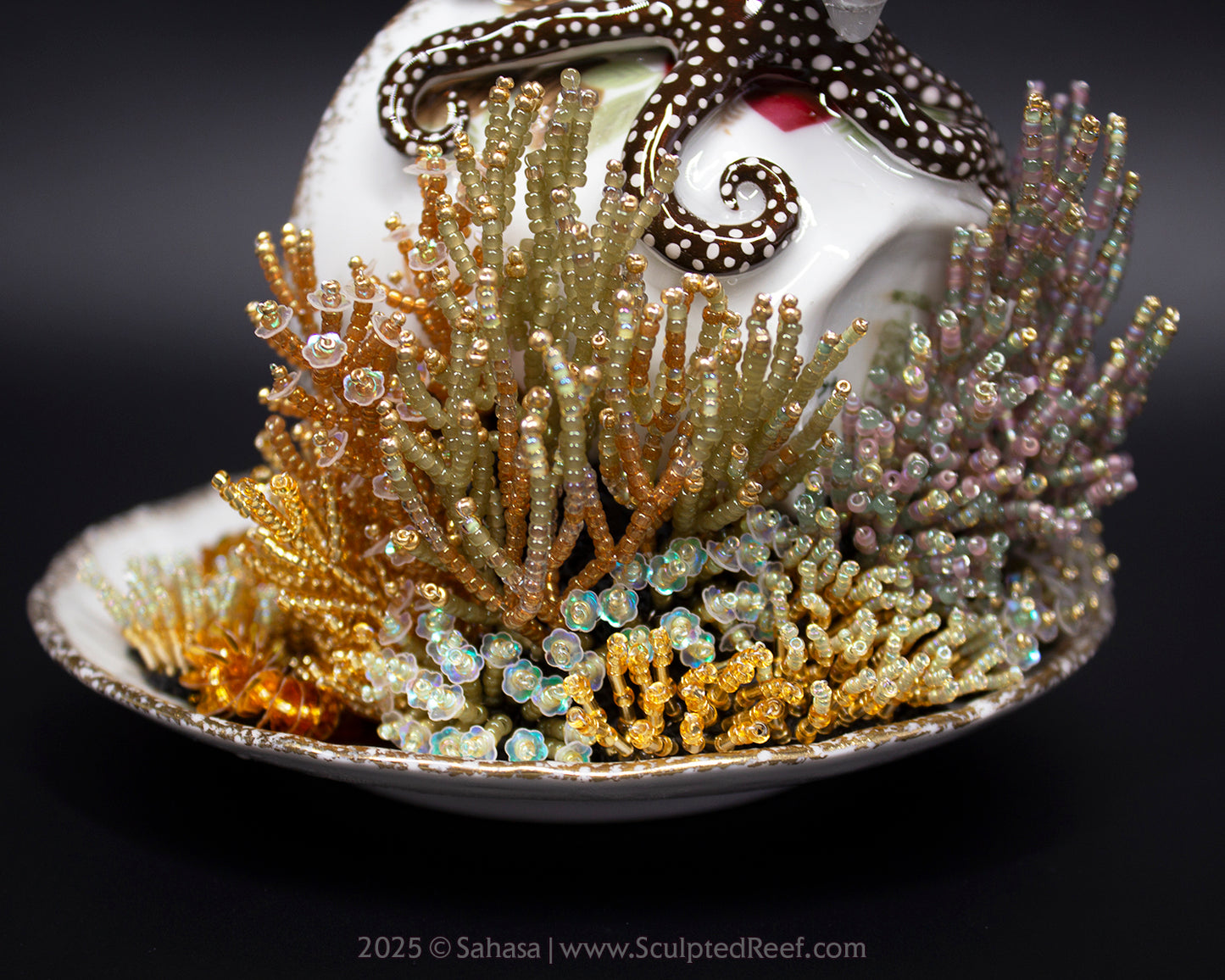 No.14 "Coral Garden III" Sculpted Reef Series - Larger Pacific Striped Octopus Sculpture