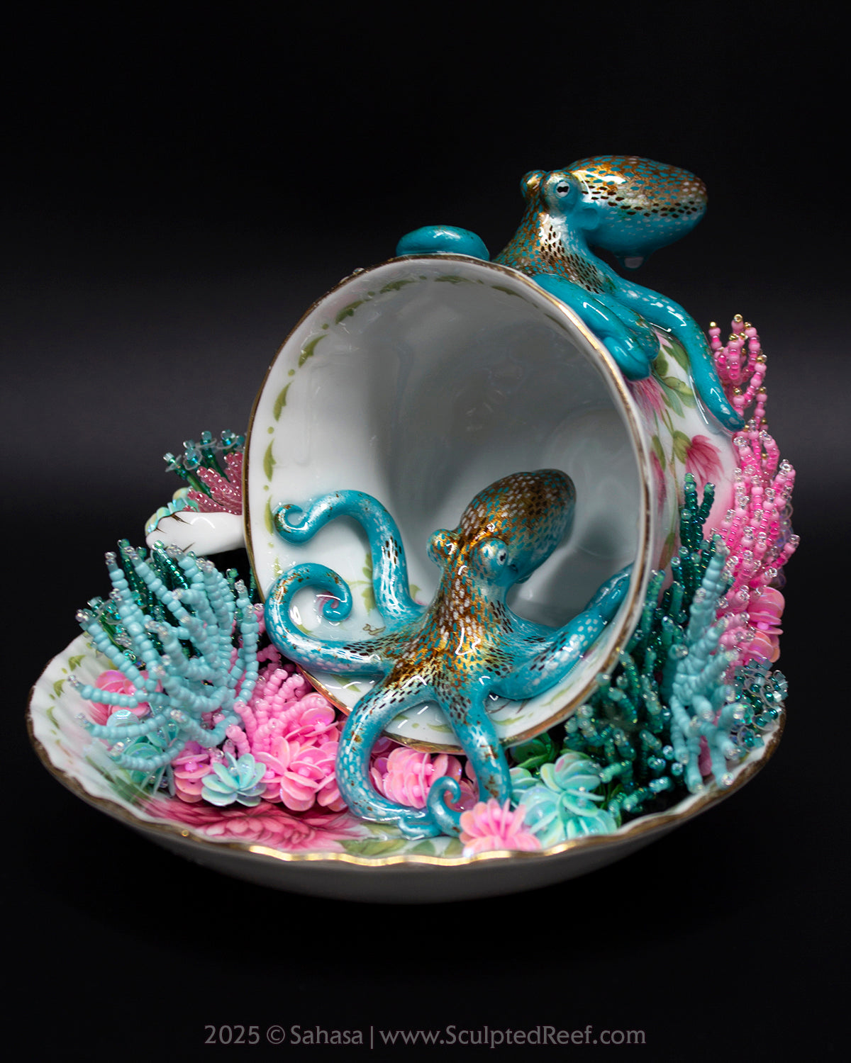 No.12 "Reef Dreams VI" Sculpted Reef Series - Caribbean Reef Octopus Sculpture