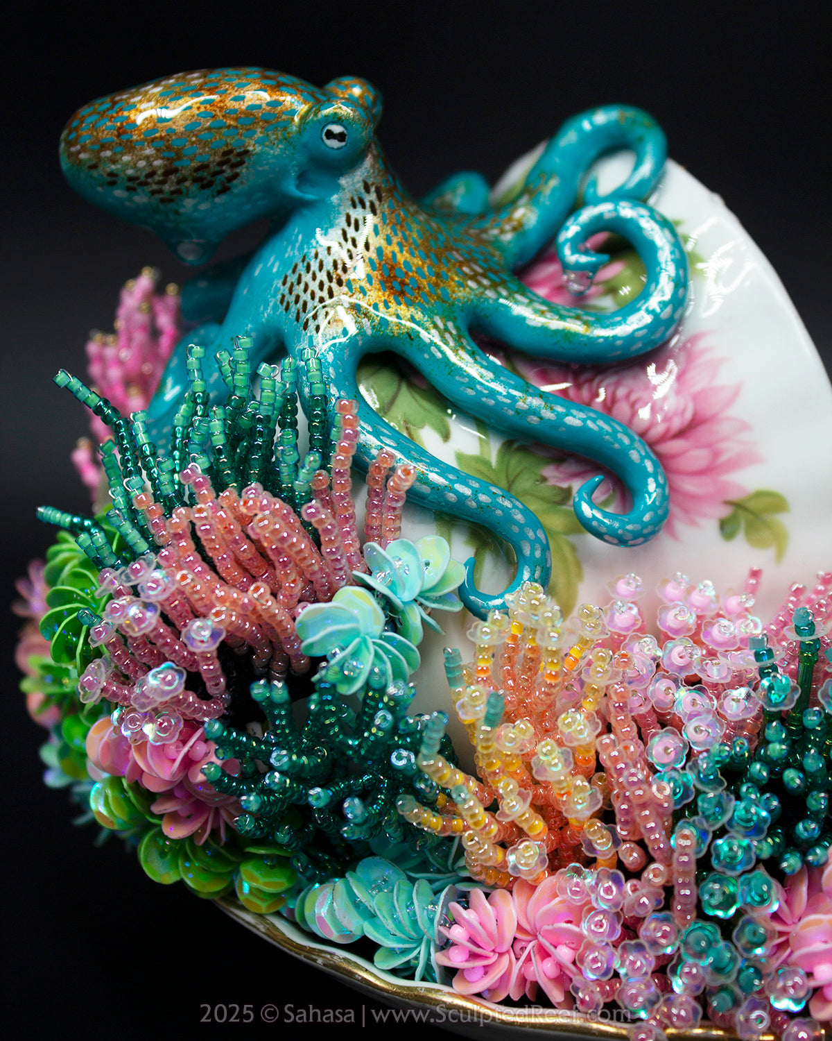 No.12 "Reef Dreams VI" Sculpted Reef Series - Caribbean Reef Octopus Sculpture