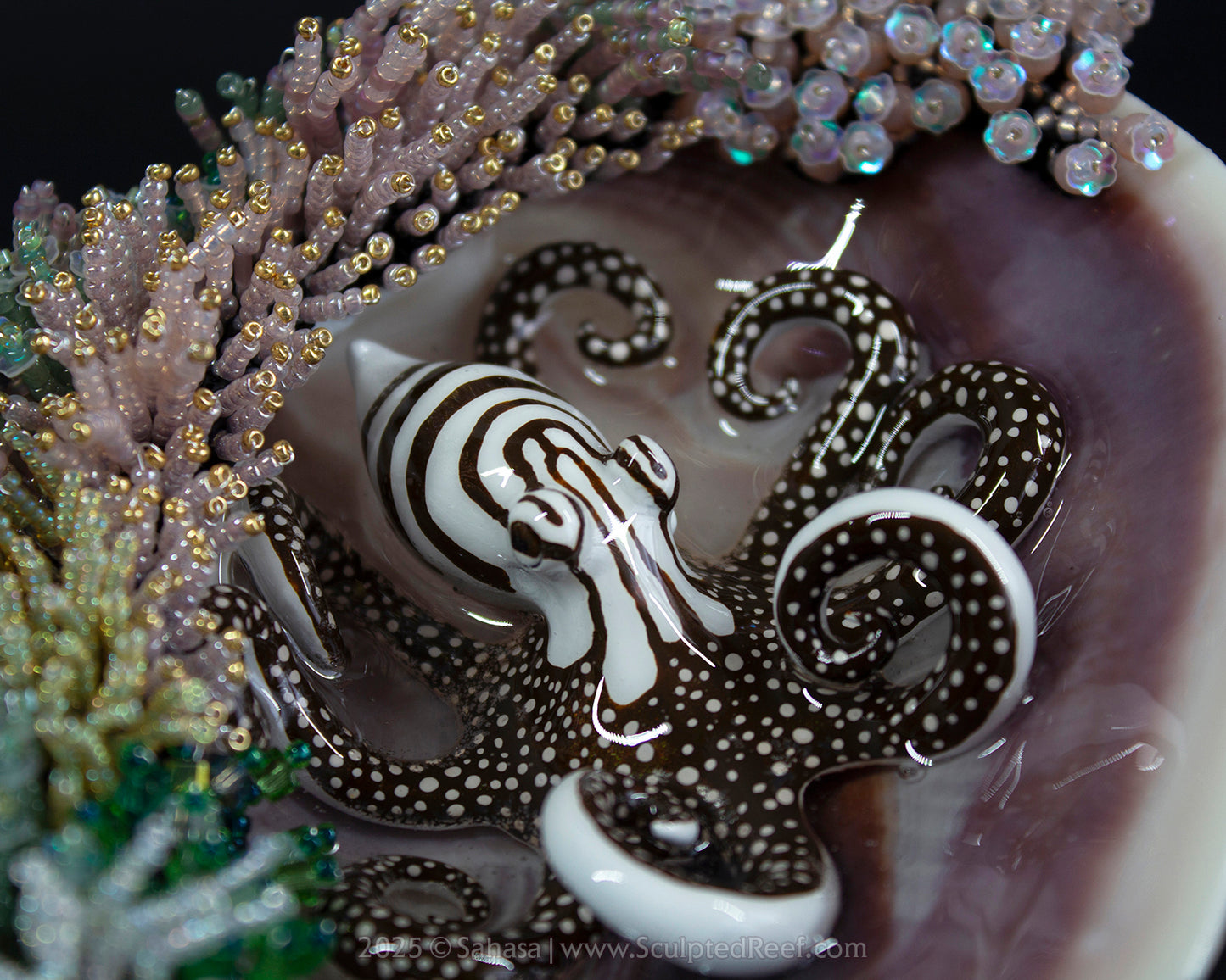 No.16 "Jewel" Sculpted Reef Series - Larger Pacific Striped Octopus Sculpture