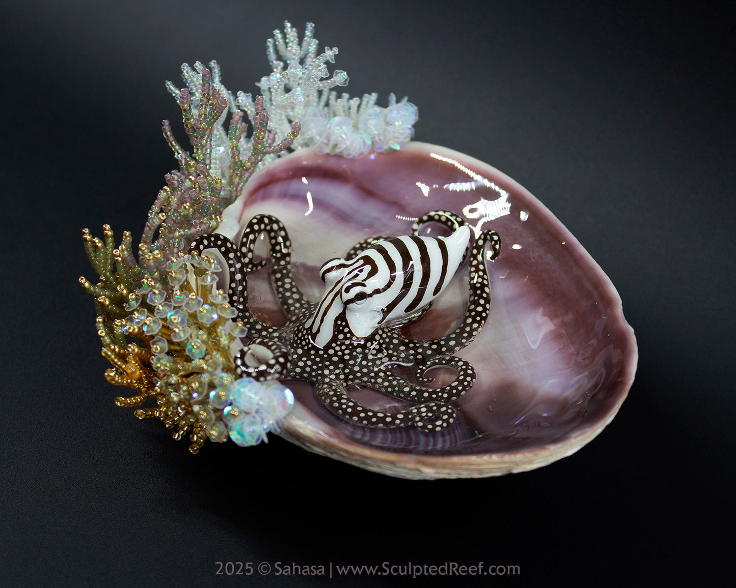 No.13 "Hyakinthos" Sculpted Reef Series - Larger Pacific Striped Octopus Sculpture