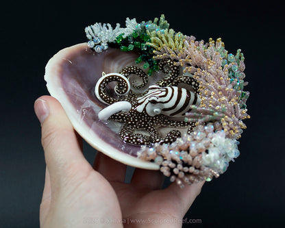 No.16 "Jewel" Sculpted Reef Series - Larger Pacific Striped Octopus Sculpture