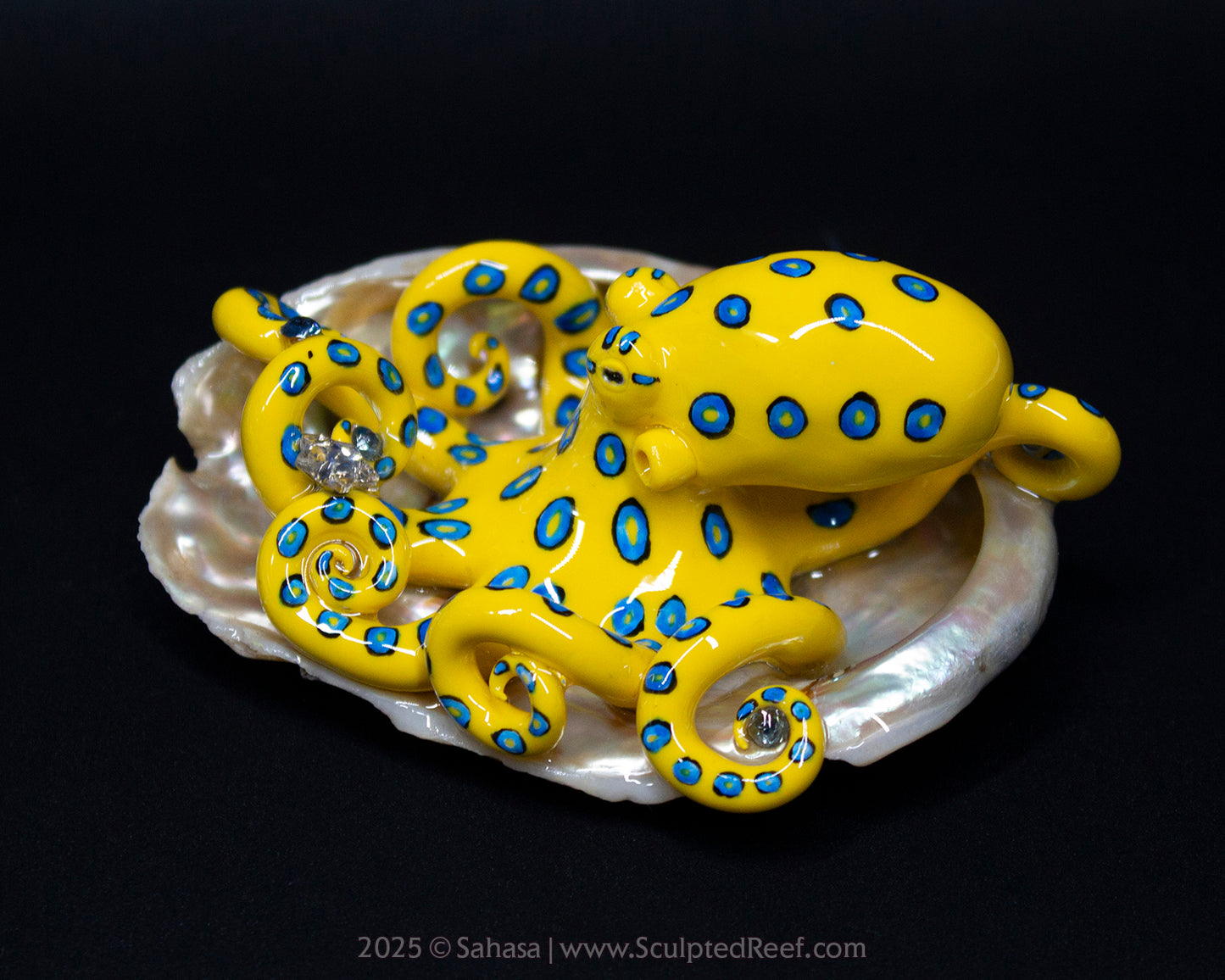 ORIANA - Shelltopus - OOAK Blue Ringed Octopus Sculpture
