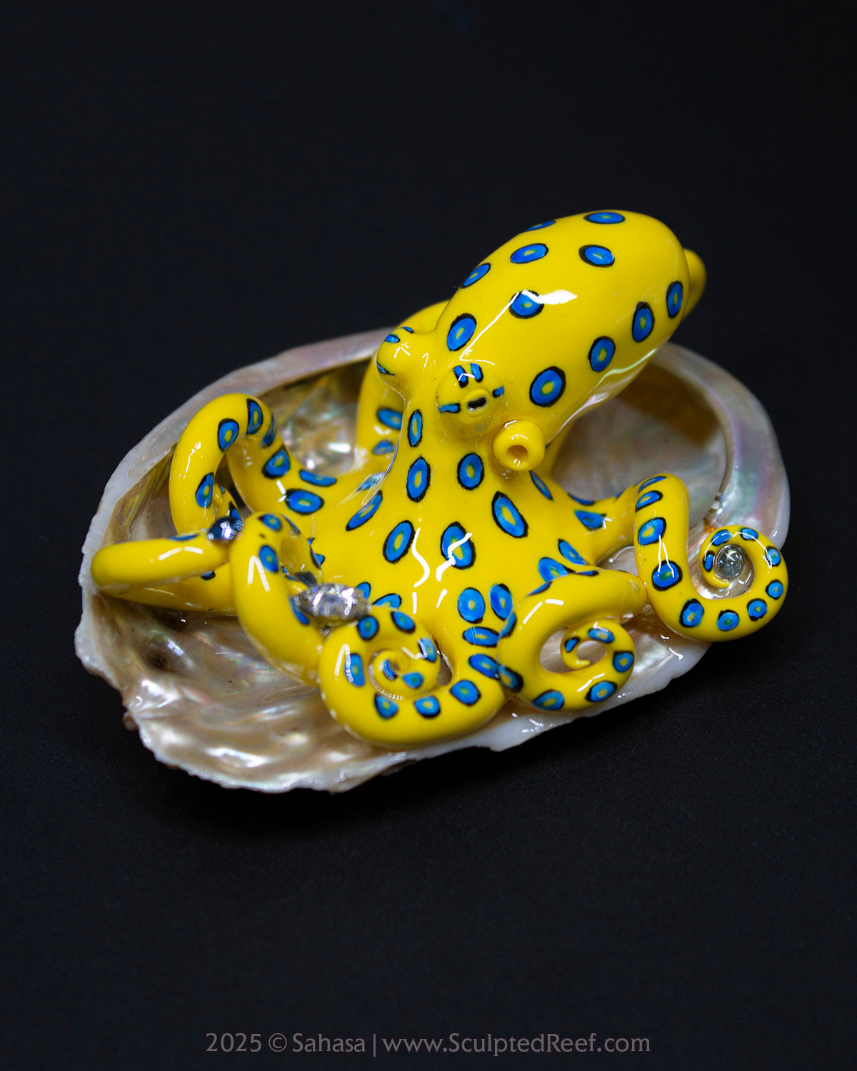 ORIANA - Shelltopus - OOAK Blue Ringed Octopus Sculpture