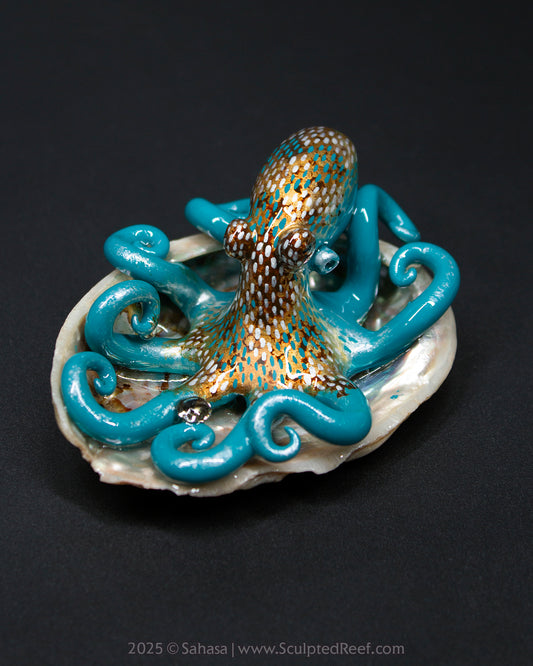 CALLIOPE - Shelltopus - OOAK Caribbean Reef Octopus Sculpture