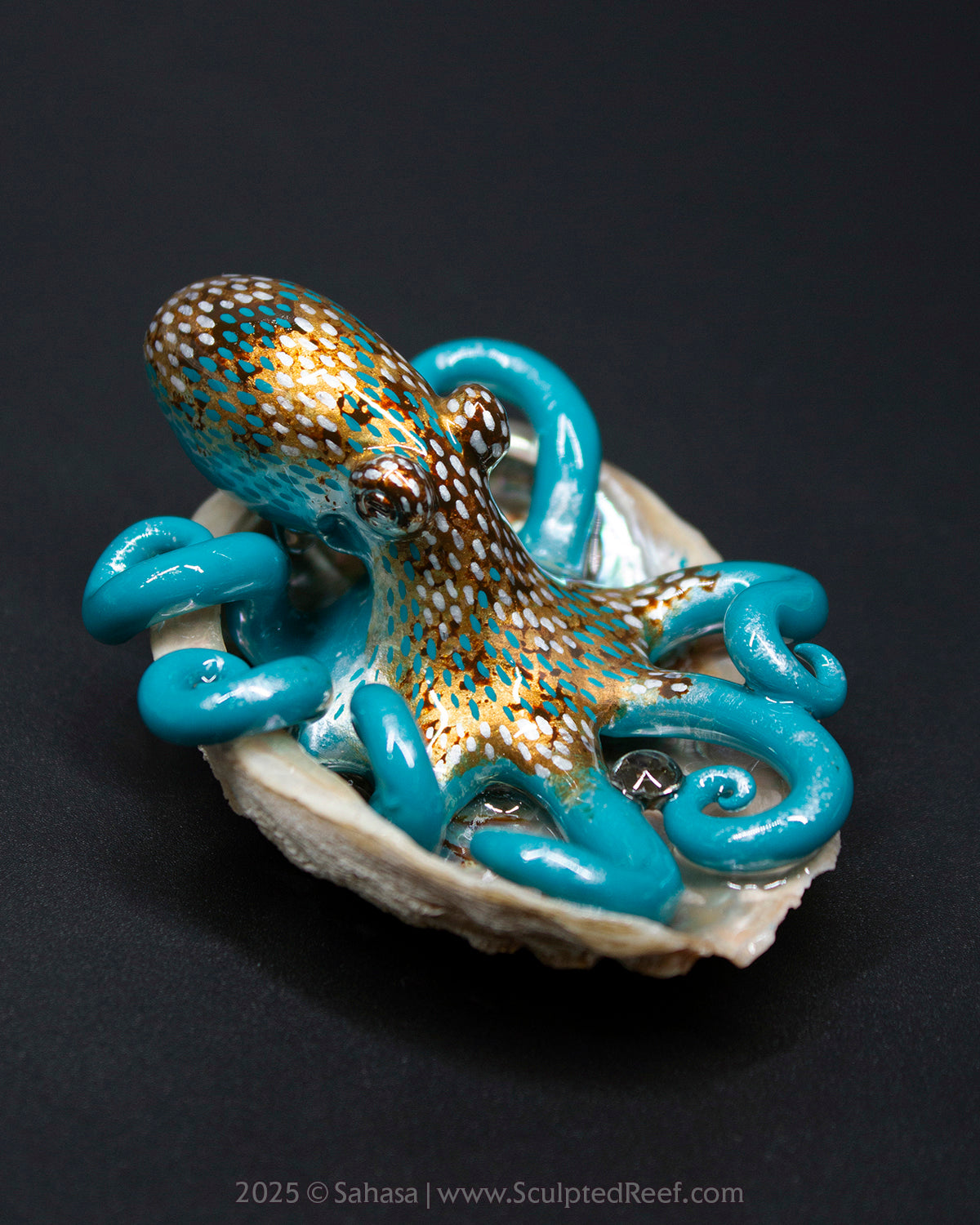 CALLIOPE - Shelltopus - OOAK Caribbean Reef Octopus Sculpture