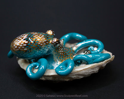 CALLIOPE - Shelltopus - OOAK Caribbean Reef Octopus Sculpture