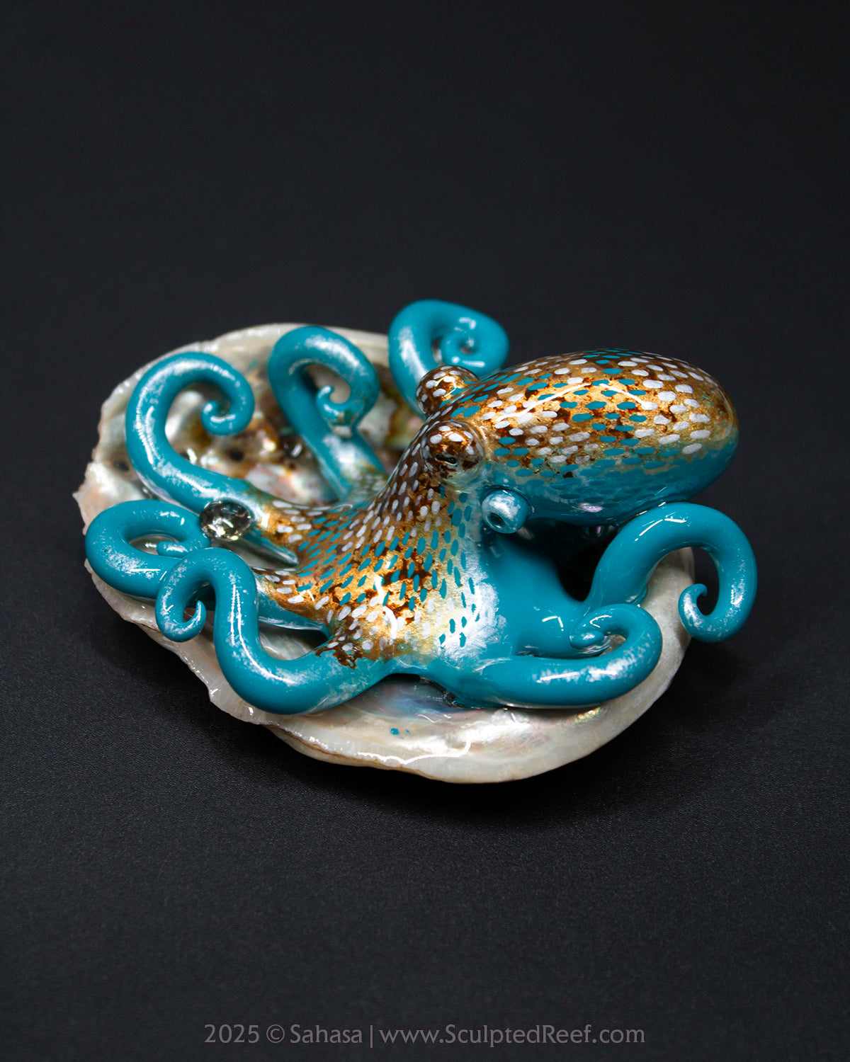 CALLIOPE - Shelltopus - OOAK Caribbean Reef Octopus Sculpture