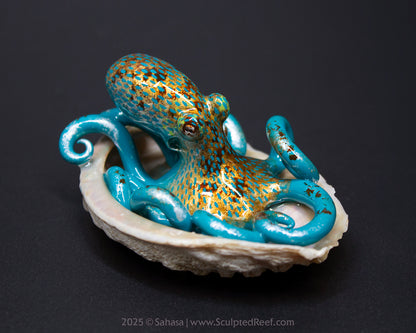 ARLETTE - Shelltopus - OOAK Caribbean Reef Octopus Sculpture