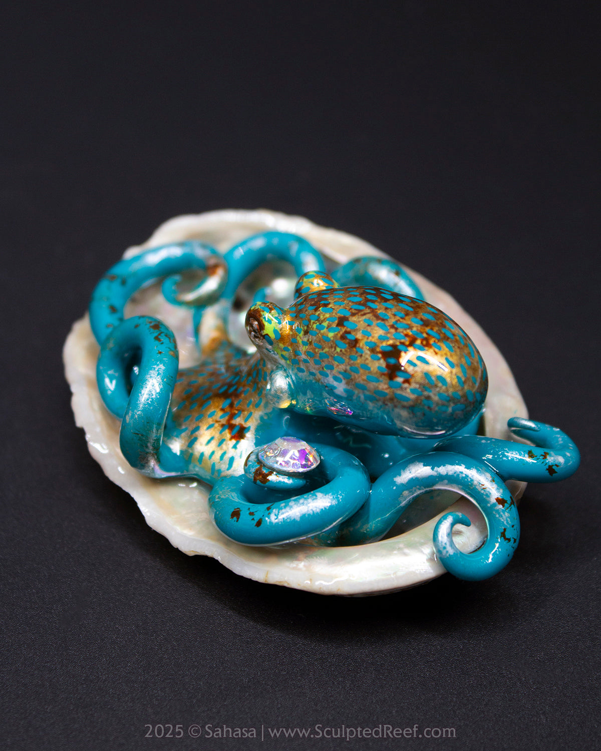 ARLETTE - Shelltopus - OOAK Caribbean Reef Octopus Sculpture