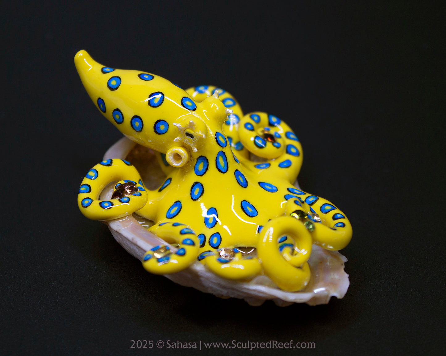 ZANTHA - Shelltopus - OOAK Blue Ringed Octopus Sculpture