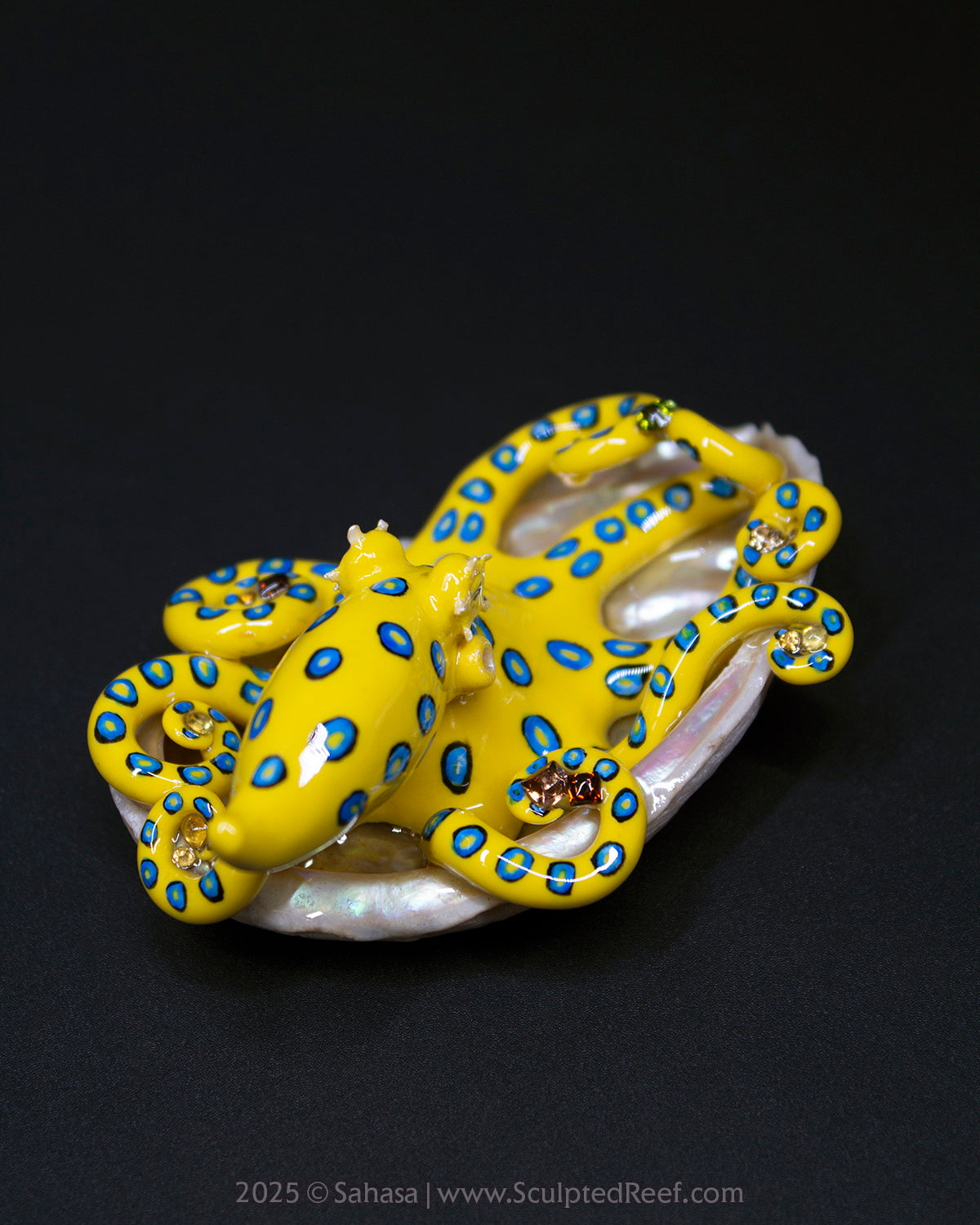 ZANTHA - Shelltopus - OOAK Blue Ringed Octopus Sculpture