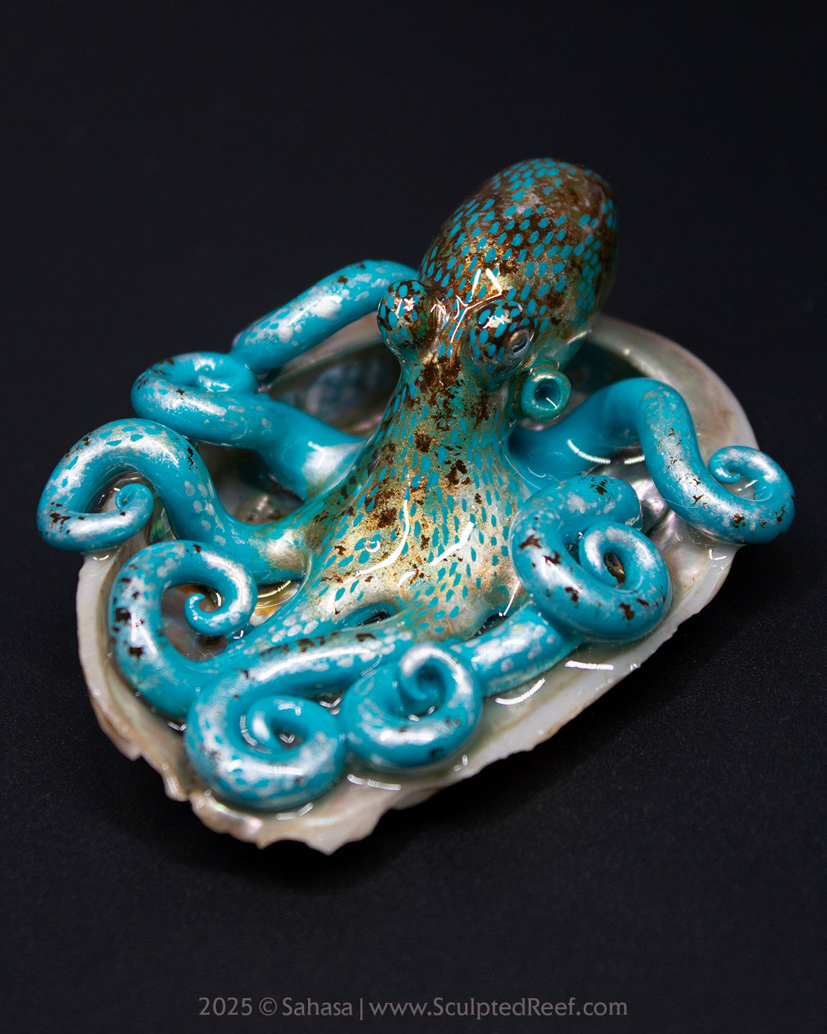 LIONEL - Shelltopus - OOAK Caribbean Reef Octopus Sculpture