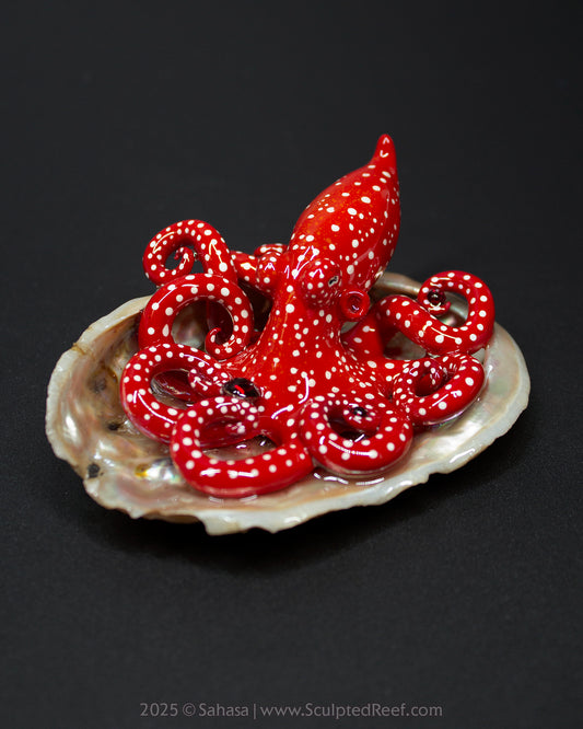 VALENCIA - Shelltopus - OOAK Starry Night Octopus Sculpture