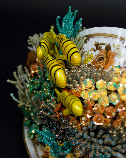 No.18 "A Reef Symphony" Sculpted Reef Series - Golden Trevally and Caribbean Reef Octopus Sculpture